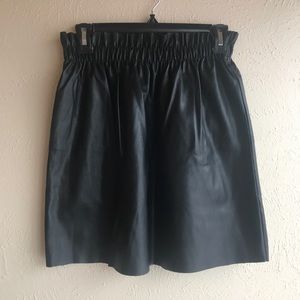 Faux leather paper bag skirt